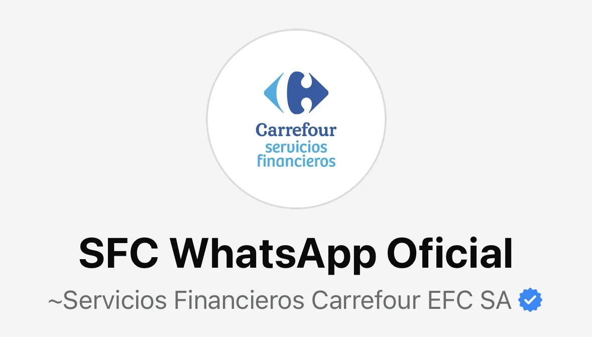 SFC WhatsApp Oficial - Servicios Financieros Carrefour EFC SA